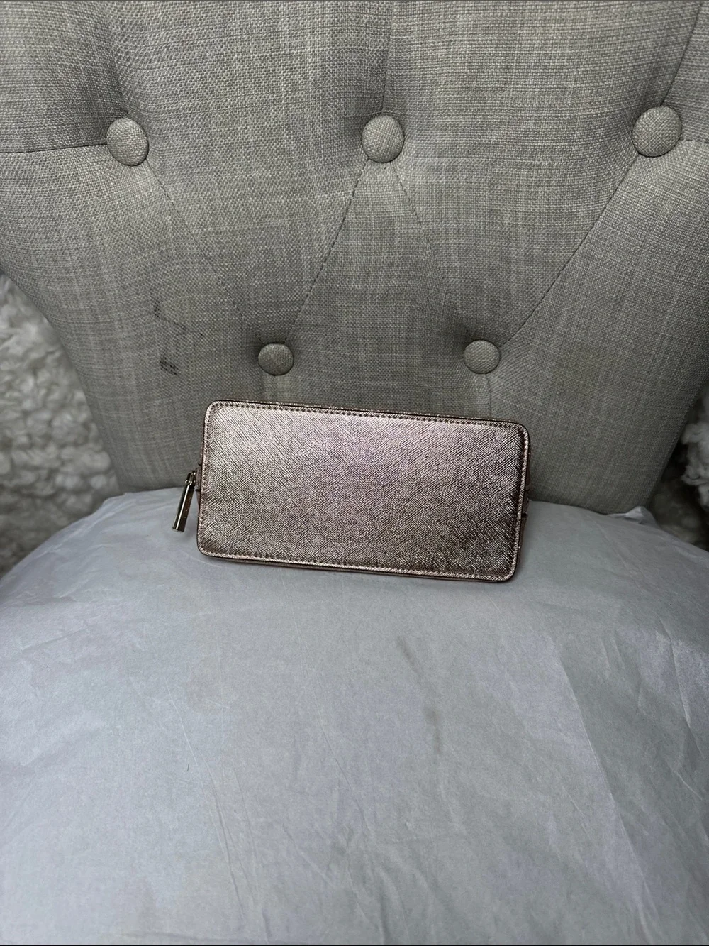 kate spade Rose Gold Glitter Satchel with Matching Wristlet